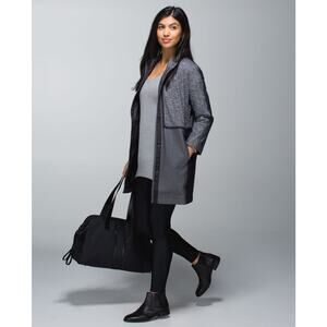 Lululemon Cocoon Car Coat Coco Pique Shine Dot Black XS